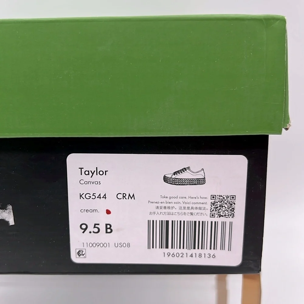 Kate Spade New in Box Taylor Sneakers KG544 Cream